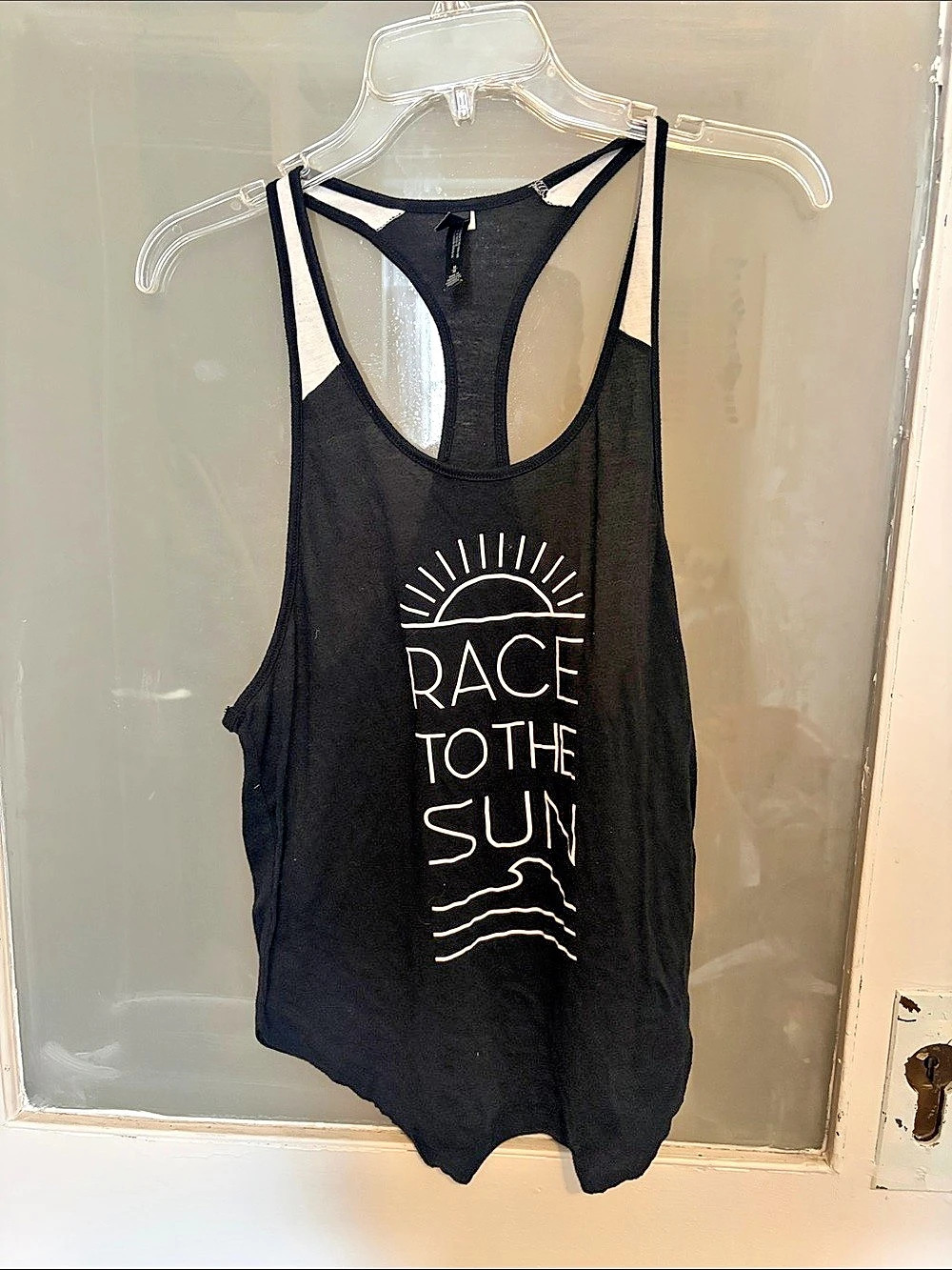 Live Love Dream Black Racerback Tank Top Size Medium